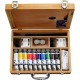 VAN GOGH Oil Colour Wooden Box Set Basic with 10 Colours in 40ml Tube + Accessories